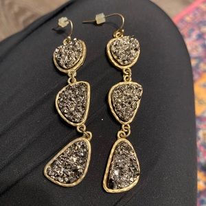 Metallic & Gold Drop Earrings